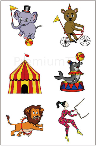 circus carnival temporary tattoos