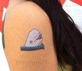 Beluga whale temporary tattoo