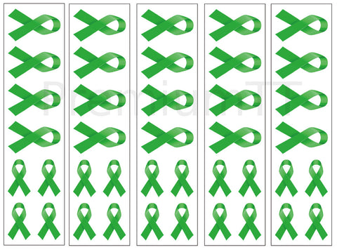 Green Ribbon Temporary Tattoos