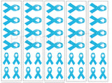 Light Blue Ribbon Temporary Tattoos