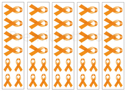 orange ribbon temporary tattoo