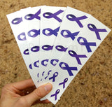 Purple Ribbon Temporary Tattoos